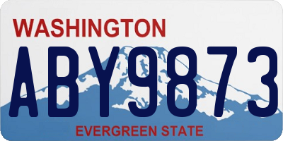 WA license plate ABY9873