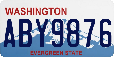 WA license plate ABY9876