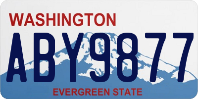 WA license plate ABY9877