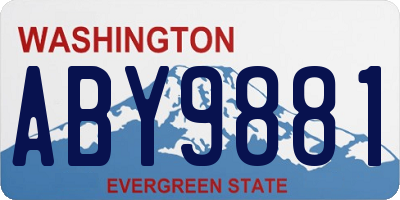 WA license plate ABY9881
