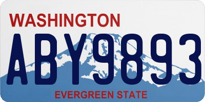WA license plate ABY9893