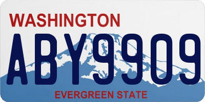 WA license plate ABY9909