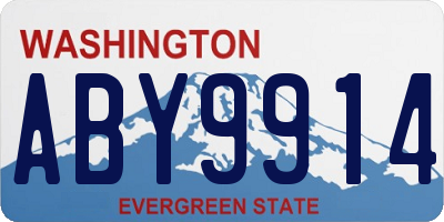 WA license plate ABY9914