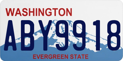 WA license plate ABY9918