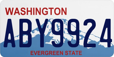 WA license plate ABY9924