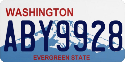 WA license plate ABY9928