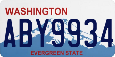 WA license plate ABY9934