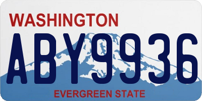 WA license plate ABY9936