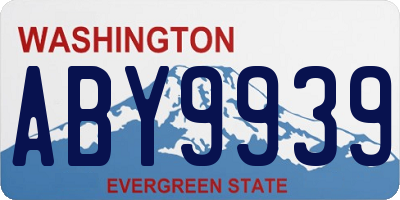 WA license plate ABY9939