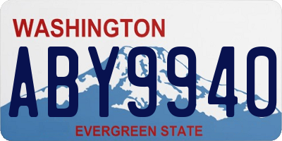 WA license plate ABY9940
