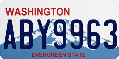 WA license plate ABY9963