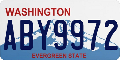 WA license plate ABY9972