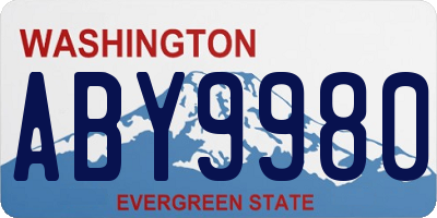 WA license plate ABY9980