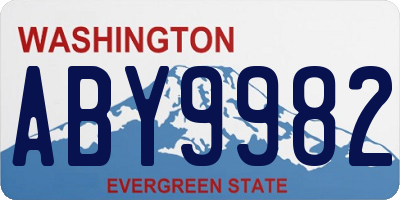 WA license plate ABY9982
