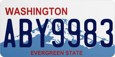 WA license plate ABY9983
