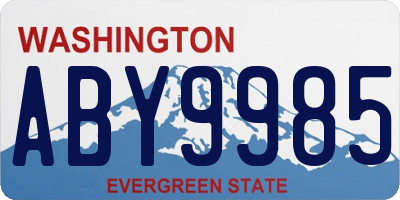 WA license plate ABY9985