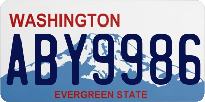 WA license plate ABY9986