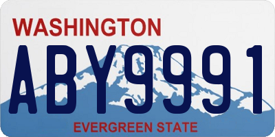 WA license plate ABY9991