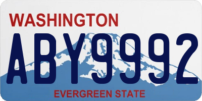 WA license plate ABY9992
