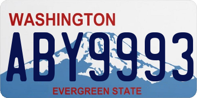 WA license plate ABY9993