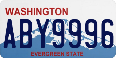 WA license plate ABY9996