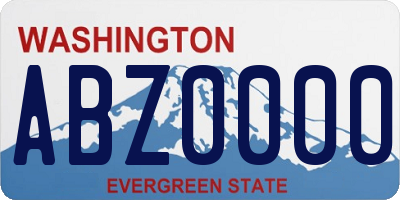 WA license plate ABZ0000