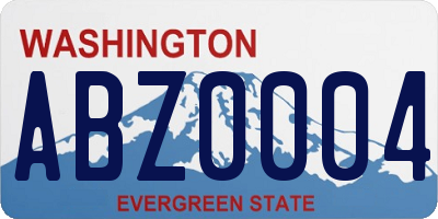 WA license plate ABZ0004
