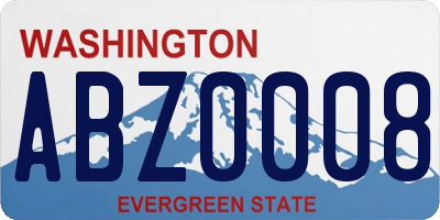 WA license plate ABZ0008