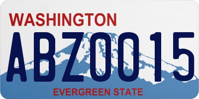 WA license plate ABZ0015