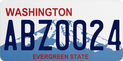 WA license plate ABZ0024