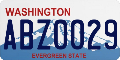 WA license plate ABZ0029