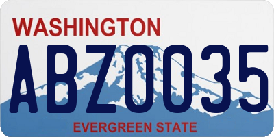 WA license plate ABZ0035