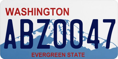 WA license plate ABZ0047