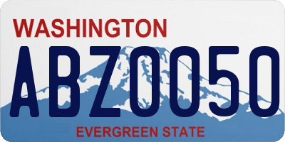 WA license plate ABZ0050