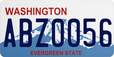 WA license plate ABZ0056
