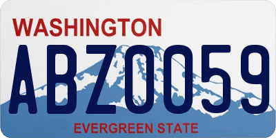 WA license plate ABZ0059
