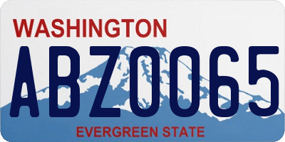 WA license plate ABZ0065