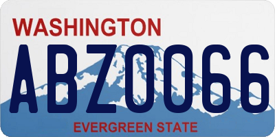 WA license plate ABZ0066