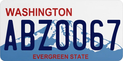 WA license plate ABZ0067