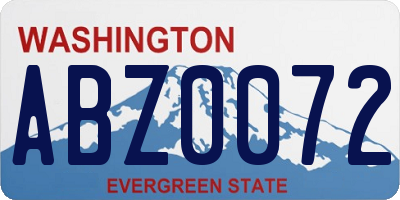 WA license plate ABZ0072