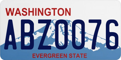 WA license plate ABZ0076