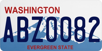 WA license plate ABZ0082