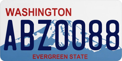 WA license plate ABZ0088