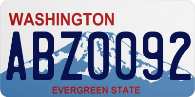 WA license plate ABZ0092