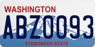 WA license plate ABZ0093