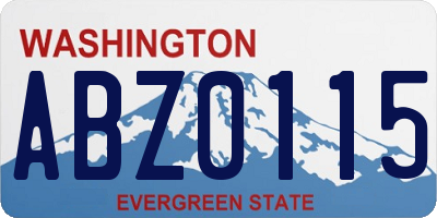 WA license plate ABZ0115