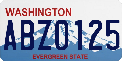 WA license plate ABZ0125