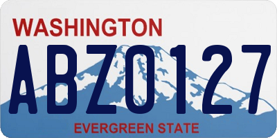 WA license plate ABZ0127