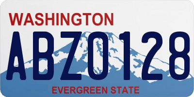 WA license plate ABZ0128