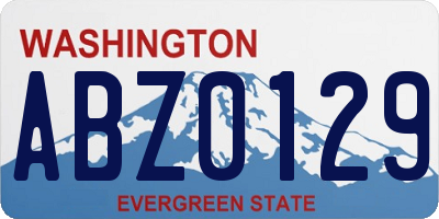 WA license plate ABZ0129
